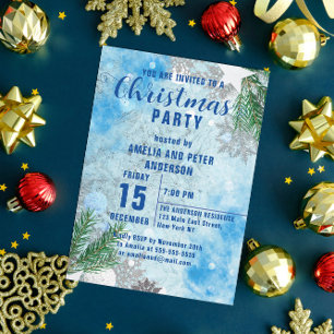 Icy Blue Winter Wonderland Holiday Party