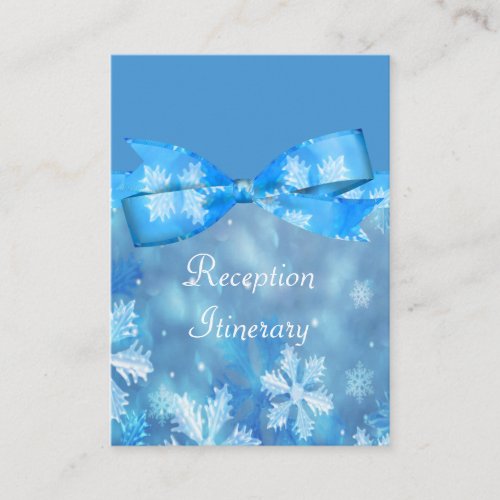 Icy Blue Winter Wonderland Wedding Business Card Template