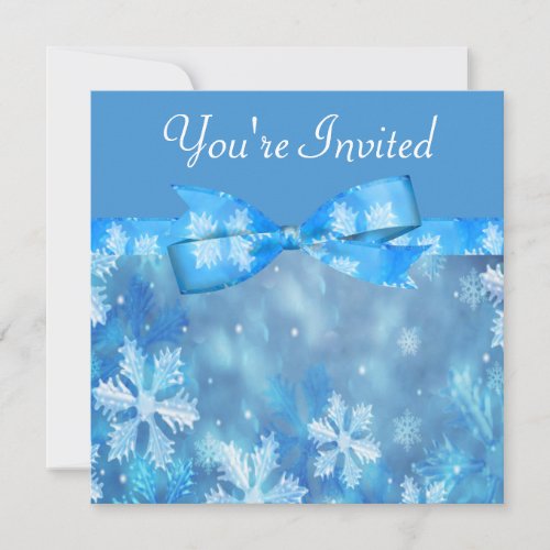 Icy Blue Winter Wonderland Wedding Invites