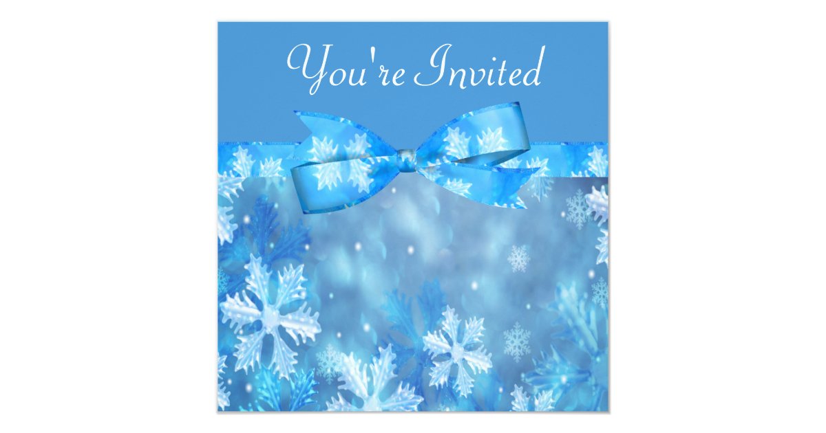 Icy Blue Winter Wonderland Wedding Invitation Zazzle Com