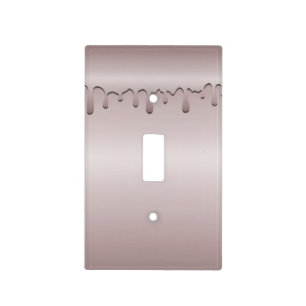 Icy Blush Rose Gold Pink Drip Glam Light Switch Cover