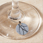 Icy Branches Abstract Winter Nature Photography Wine Glass Charm