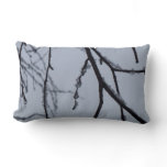 Icy Branches Winter Nature Photography Lumbar Pillow