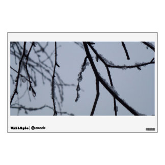Icy Branches Winter Nature Photography Wall Decal