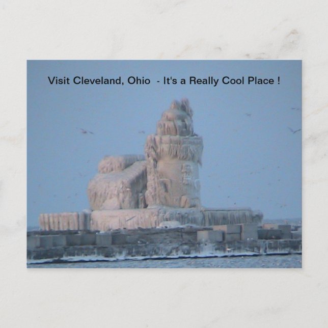 Icy Cleveland Harbor Postcard (Front)