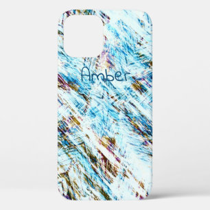 Icy Distressed Winter Striped Personalized iPhone 12 Pro Case