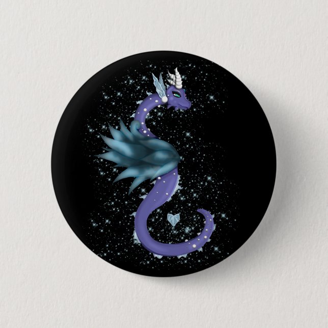 Icy Dragon Pinback Button (Front)