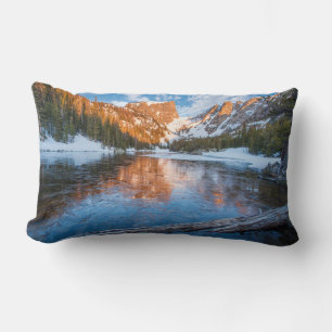 Icy Dream Lake Lumbar Pillow