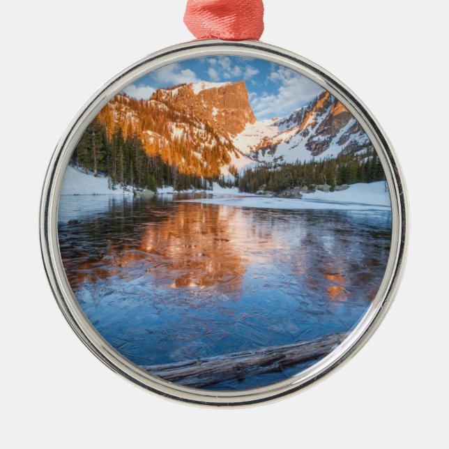 Icy Dream Lake Metal Ornament (Front)