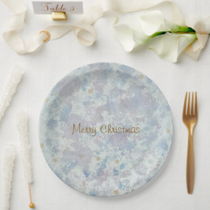 Icy Frost Winter Wonderland Merry Christmas Paper Plates