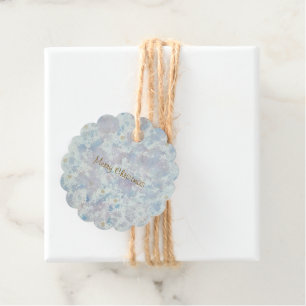 Icy Frost Winter Wonderland Scalloped Xmas Favor Tags