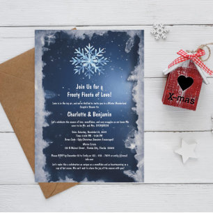 Icy frosty Winter Snowflake Couple Shower  Invitation