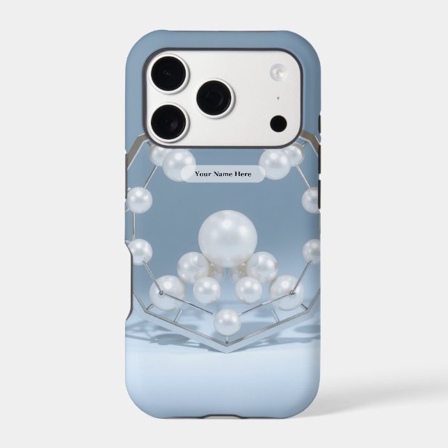 Icy Geometric Pearl Chrome Case-Mate iPhone Case (Back)