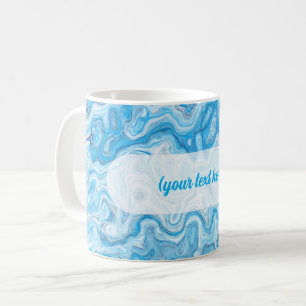 Icy Glacier Blue Marble Texture Abstract Liquid Coffee Mug