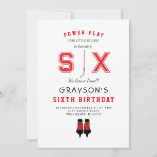 Icy Hockey 6th Birthday II Invitation