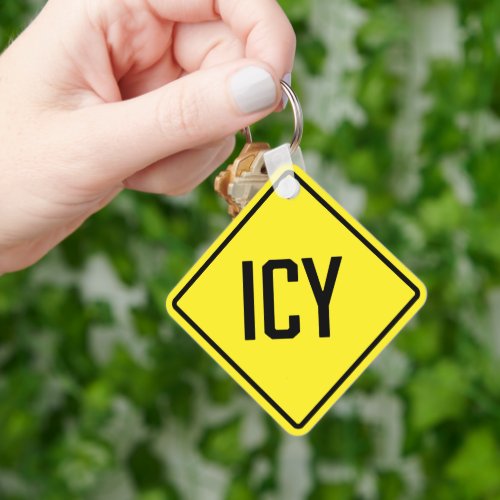 Icy Metal Square Keychain