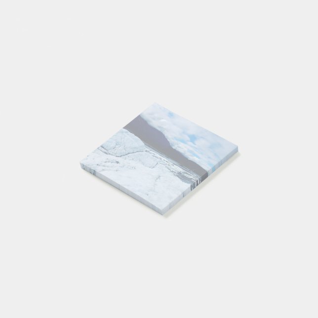 Icy Mountain Glacier Scene with Cloudy Sky Post-it Notes (Angled)