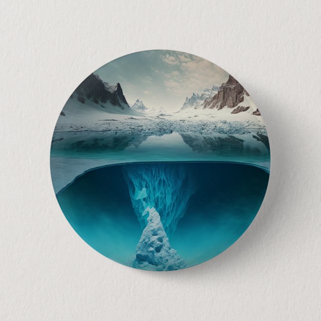 Icy Mountain View Button (Front)