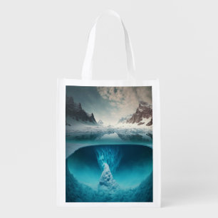 Icy Mountain View Grocery Bag