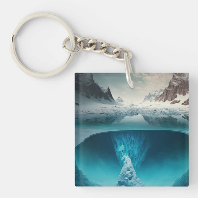 Icy Mountain View Keychain (Front)