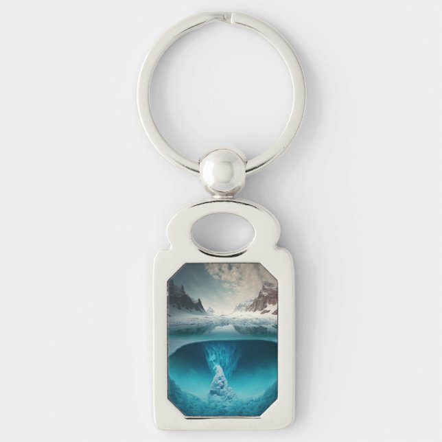 Icy Mountain View Keychain (Front)