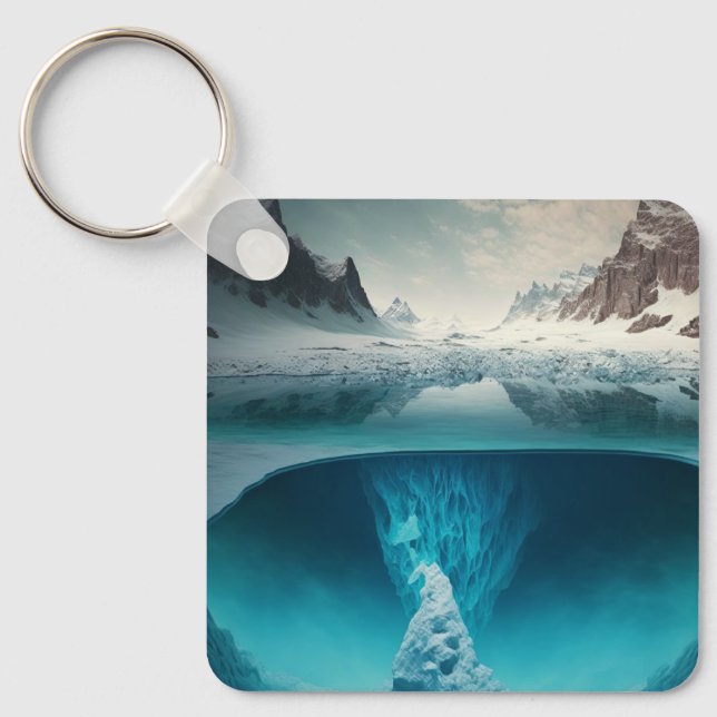 Icy Mountain View Keychain (Front)