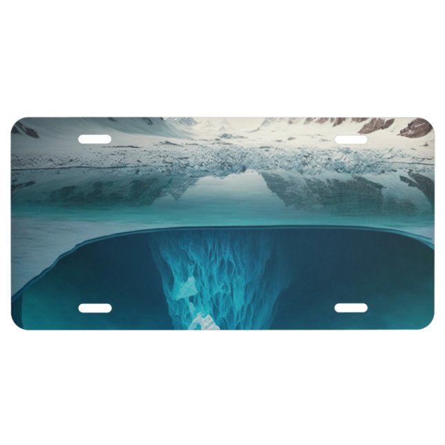 Icy Mountain View License Plate (Front)