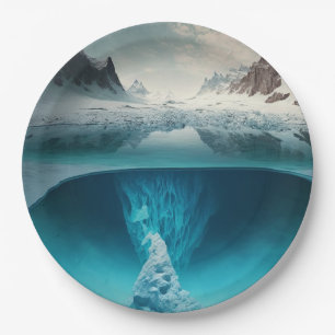 Icy Mountain View Paper Plates