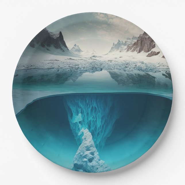 Icy Mountain View Paper Plates (Front)