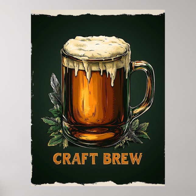Icy Mug of Craft Brew Illustration Poster (Front)