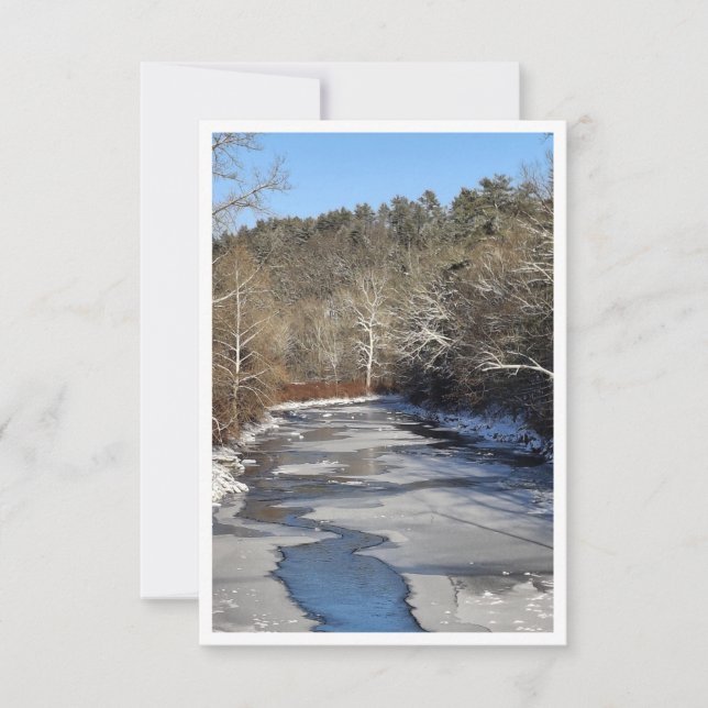 Icy NH River during January Note Card (Front)
