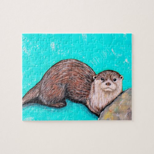 Icy Otter Painting Jigsaw Puzzle