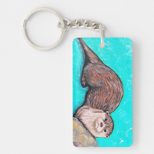 Icy Otter Painting Keychain