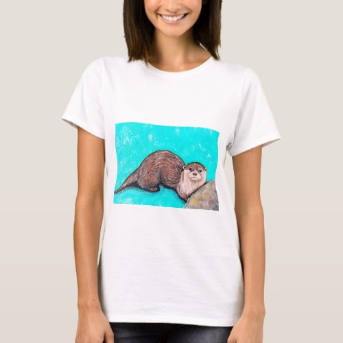 Icy Otter Painting T_Shirt
