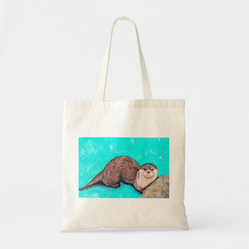 Icy Otter Painting Tote Bag