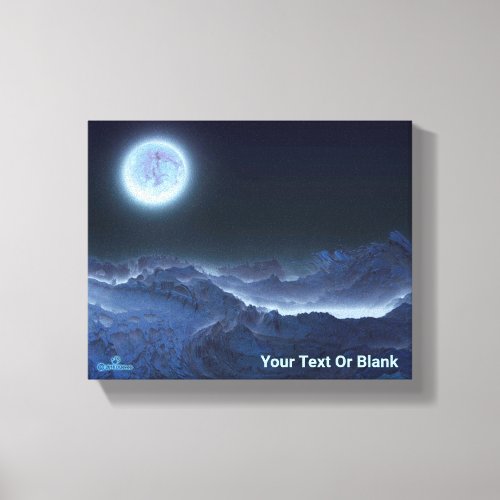 Icy Planet Frozen Moon Canvas Print