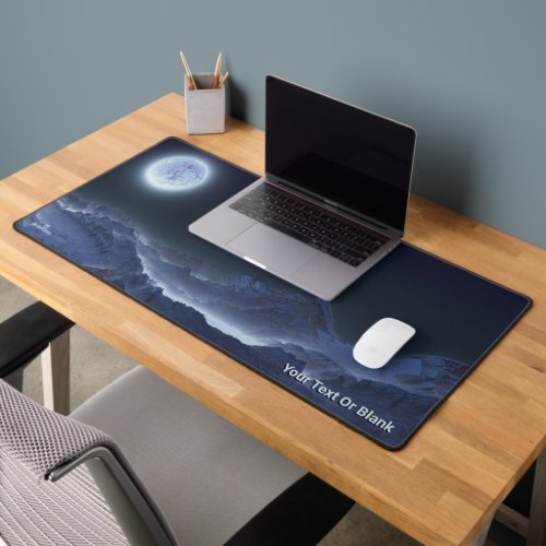 Icy Planet Frozen Moon Desk Mat