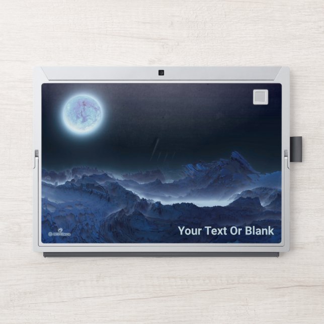Icy Planet, Frozen Moon HP Laptop Skin (Front)
