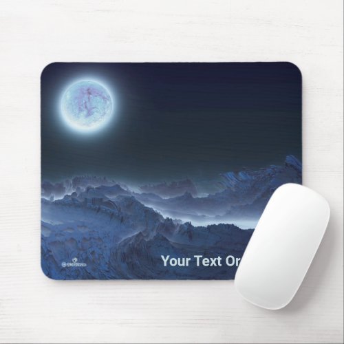 Icy Planet Frozen Moon Mouse Pad