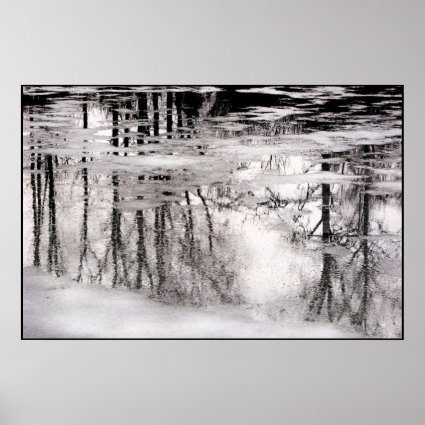 Icy Pond Reflections Poster