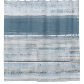 'icy River' Blue Abstract Art Shower Curtain by T30Gallery at Zazzle