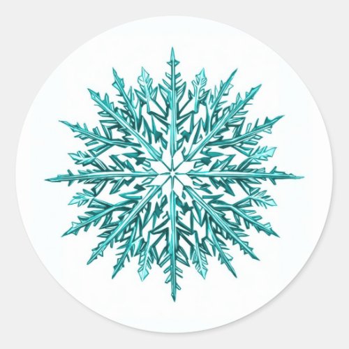 Icy Snowflake Classic Round Sticker