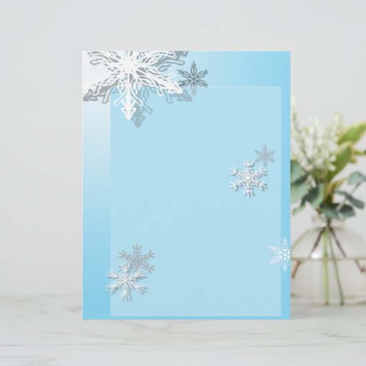 Icy Snowflake Letterhead Stationary (Standing Front)