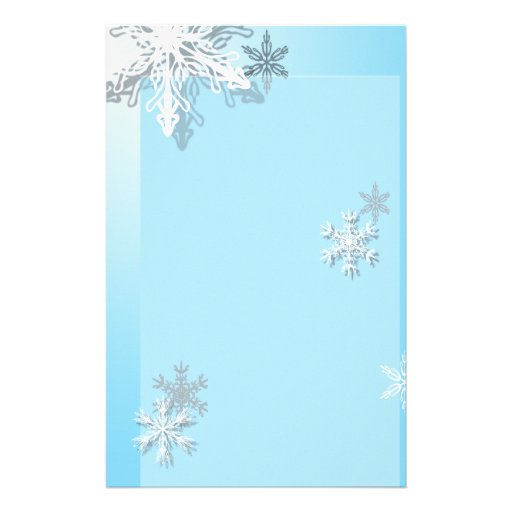 Icy Snowflake Stationary Stationery | Zazzle