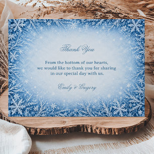 Icy Snowflake Winter Botanical Serenity Thank You Card