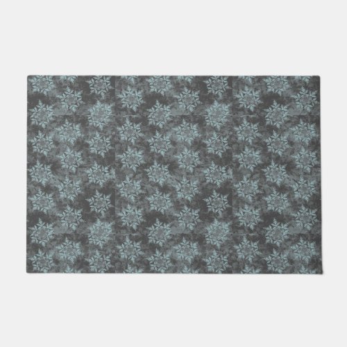 Icy Snowflakes Snowflake Design Doormat