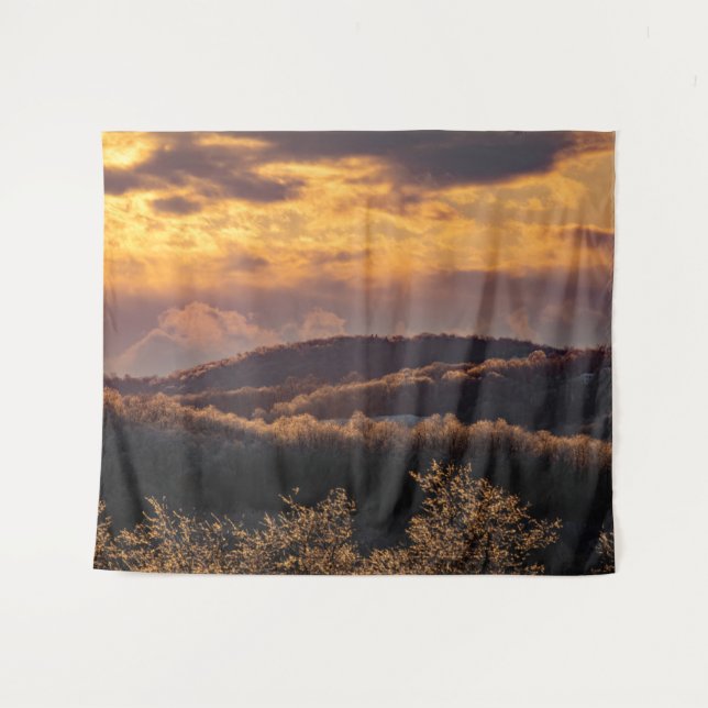 Icy Sunset  Tapestry (Front (Horizontal))