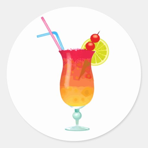 Icy Tropical Rum Punch Classic Round Sticker