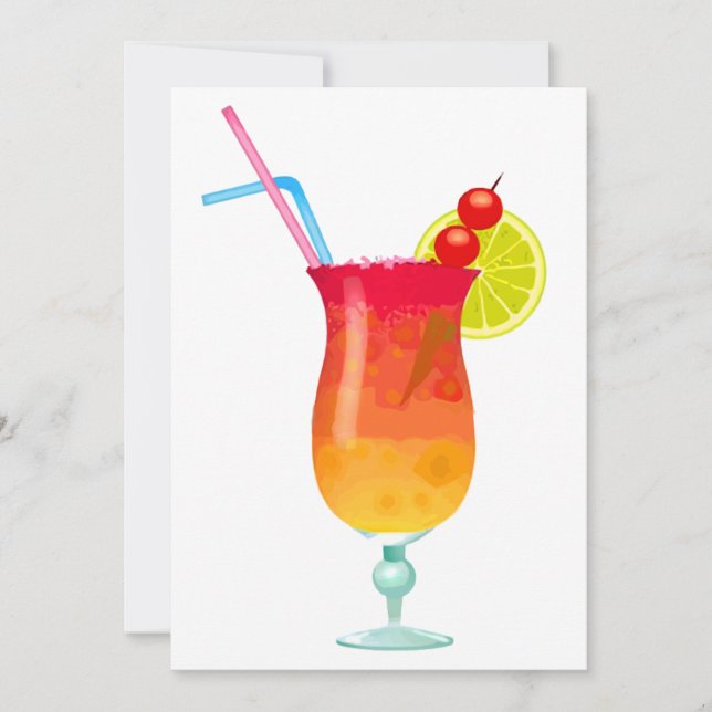 Icy Tropical Rum Punch Invitation (Front)
