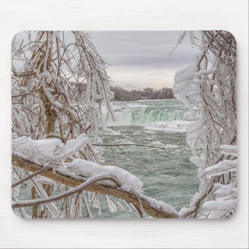 Icy View of Niagara Falls Photo Mouse Pad